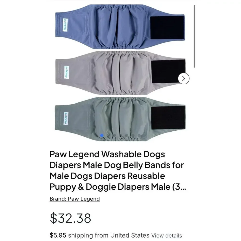 Paw Legend XL Male Dog Diaper, Pregnancy Blocker, Avoid Travel Squirts & Marking